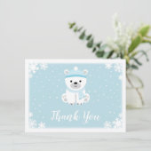 Merci de Baby shower d'ours bleu polaire (Debout devant)