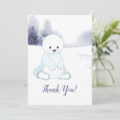 Merci de Baby shower d'ours polaire mignon (Debout devant)