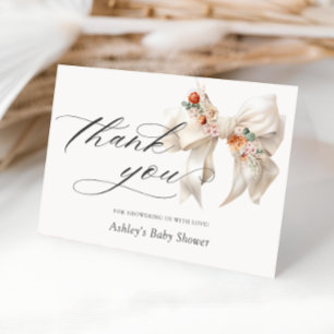 Merci de Baby shower élégant Floral Bow