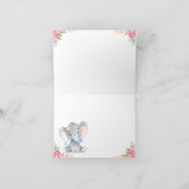 Merci de Baby shower Eléphant fille (Intérieur)