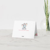 Merci de Baby shower Eléphant fille (Dos)