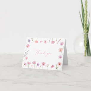 Merci de Baby shower Fleur sauvage rose violet