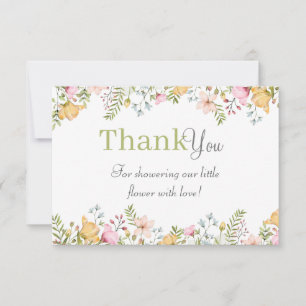 Merci de Baby shower Floral Fleur sauvage coloré