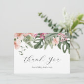 Merci de Baby shower floral tropical (Debout devant)