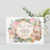 Merci de Baby shower forestier tribal rose (Debout devant)