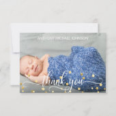 Merci de Baby shower Gold BOY | PHOTO + TEXTE (Devant)