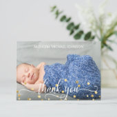 Merci de Baby shower Gold BOY | PHOTO + TEXTE (Debout devant)
