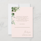 Merci de Baby shower Ivy Blush Message (Devant)