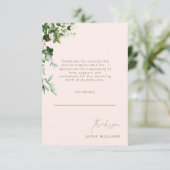 Merci de Baby shower Ivy Blush Message (Debout devant)
