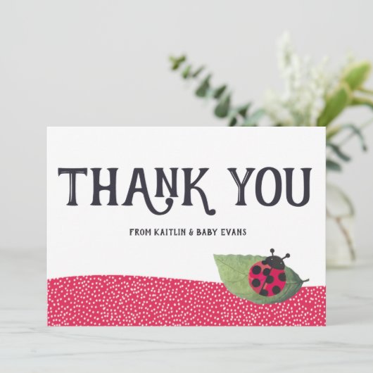 Merci de Baby shower Lady Bug (Debout devant)