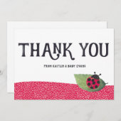 Merci de Baby shower Lady Bug (Devant / Derrière)