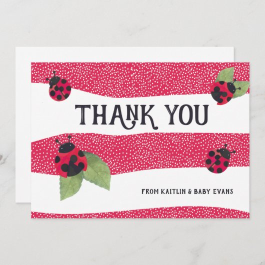 Merci de Baby shower Lady Bug (Devant / Derrière)