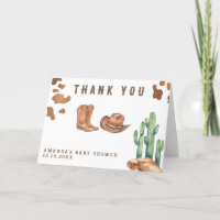 Merci de Baby shower Little Cowboy