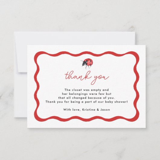 Merci de Baby shower Little Ladybug (Devant)
