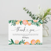 Merci de Baby shower Orange Citrus (Debout devant)