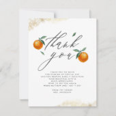 Merci de Baby shower orange d'aquarelle fine (Devant)