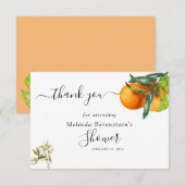 Merci de Baby shower orange Little Cutie (Devant / Derrière)