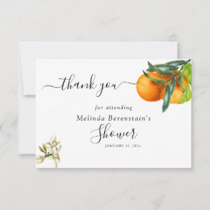 Merci de Baby shower orange Little Cutie