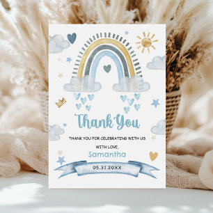 Merci de Baby shower Pastel Blue Boho doux