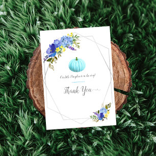 Merci de Baby shower petit Citrouille bleu