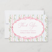 Merci de Baby shower rose Bow (Devant)