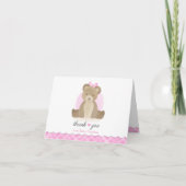 Merci de Baby shower rose Teddy Bear (Devant)