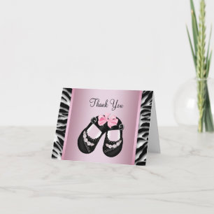 Merci de Baby shower rose Zebra