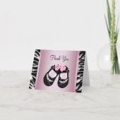 Merci de Baby shower rose Zebra (Devant)