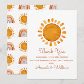 Merci de Baby shower solaire aquarelle (Devant / Derrière)