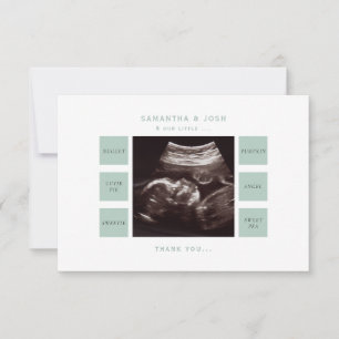 Merci de Baby shower Ultrasound de type Cute Sage