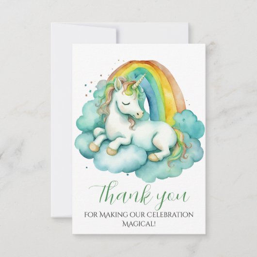 Merci de Baby shower Unicorne bébé (Devant)