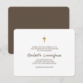 Merci de baptême Croix d'or simple moderne (Devant / Derrière)