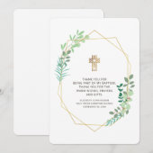 Merci de Baptême de Foliage géométrique moderne (Devant / Derrière)