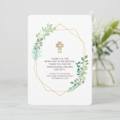 Merci de Baptême de Foliage géométrique moderne (Debout devant)