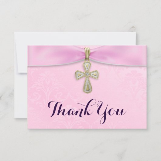 Merci de baptême pour les filles roses (Devant)