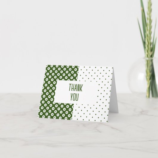 Merci de bloc couleur blanc et vert pointillé (Devant)