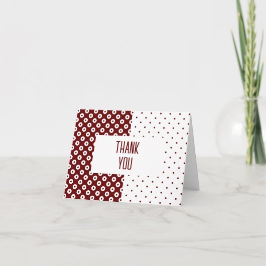 Merci de bloc couleur rouge et blanc pointillé (Devant)