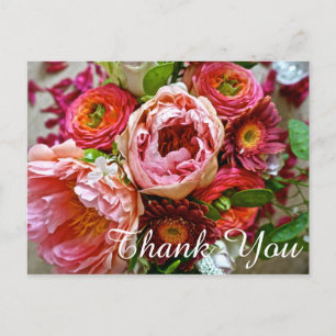 Merci de bouquet floral, Carte postale