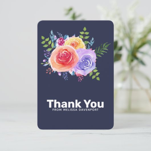 Merci de bouquet Rose à l'aquarelle (Debout devant)