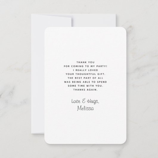 Merci de bouquet Rose à l'aquarelle (Dos)