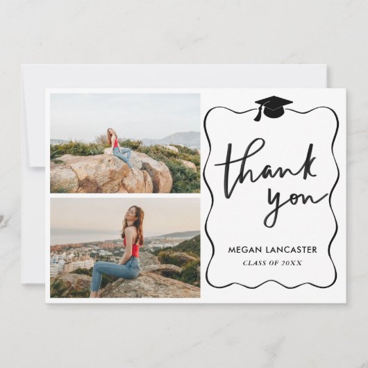 Merci de cadre de ruban Casquette | Script (Devant)