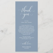 Merci De Cadre, Elégante Carte Bleue Dusty (Devant)