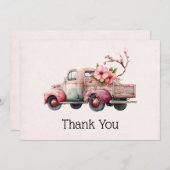 Merci de camion rose Vintage pour fermier (Devant / Derrière)