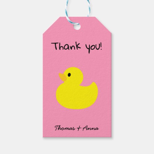 Merci de canard jaune, étiquettes cadeaux couleur  (Devant)