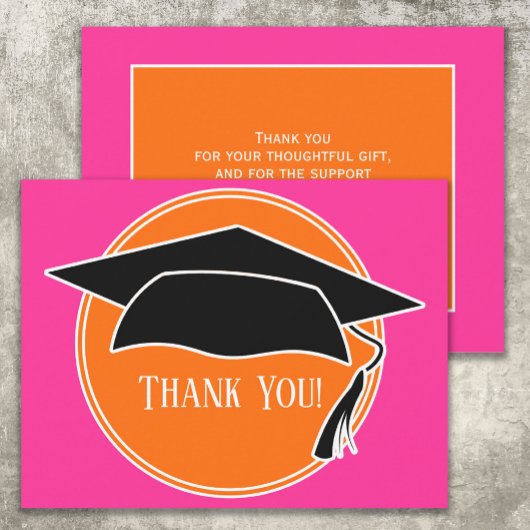 Merci de cap de graduation rose orange