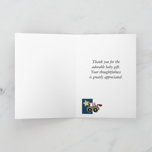 Merci de carte de bébé de construction (Intérieur)