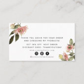 Merci de Carte de visite rose Floral (Dos)