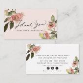 Merci de Carte de visite rose Floral (Devant / Derrière)