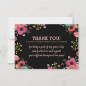 Merci de Carte photo de graduation du cadre floral (Devant)