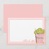 Merci de carte plat rose Popcorn (Devant / Derrière)